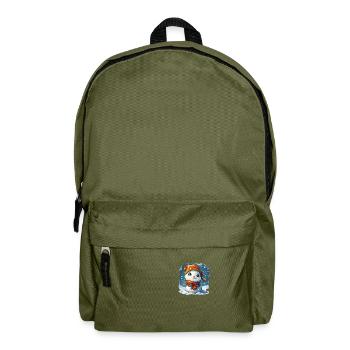 Schneemann für Kinder - Rucksack - Olivgrün - Vorne