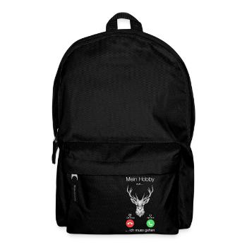 Geschenk Anruf Jagd Hirsch ruft - Rucksack - Schwarz - Vorne