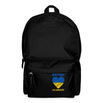 Bayern Solidarität Ukraine Friede Peace Herz - Rucksack - Schwarz - Vorne