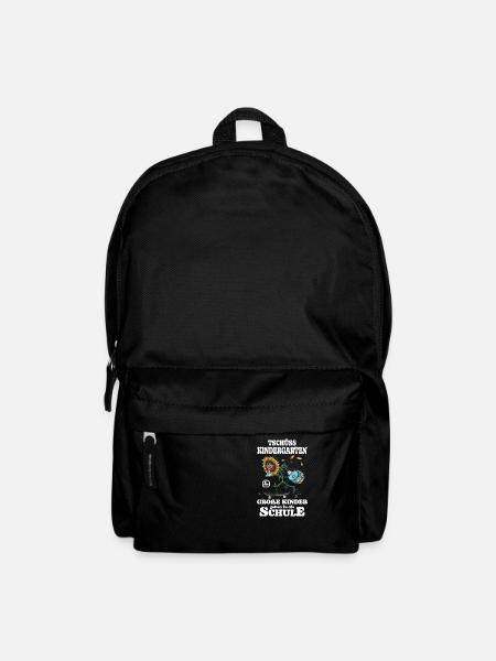 Tschüss Kindergarten ich geh jetzt zur Schule - Rucksack - Schwarz