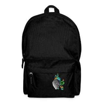 Roboter mit Würfeln bunt - Rucksack - Schwarz - Vorne