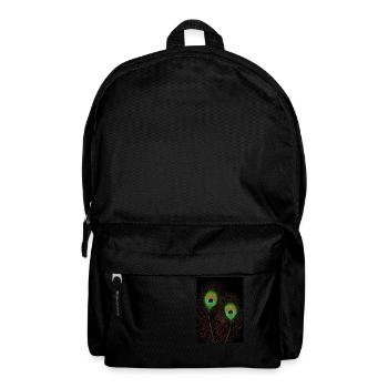Plumes de paon sur noir - Sac à dos - noir - Devant