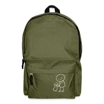 Hunde Strichmännchen Hundebesitzer Hunde Gassi - Rucksack - Olivgrün - Vorne