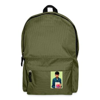 Bubble Gum Art Image - Selfie Artwork on LSD - Backpack - olive green - Front