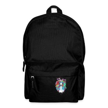 Splash Art Longhair Collie Rough Collie Dog - Backpack - black - Front