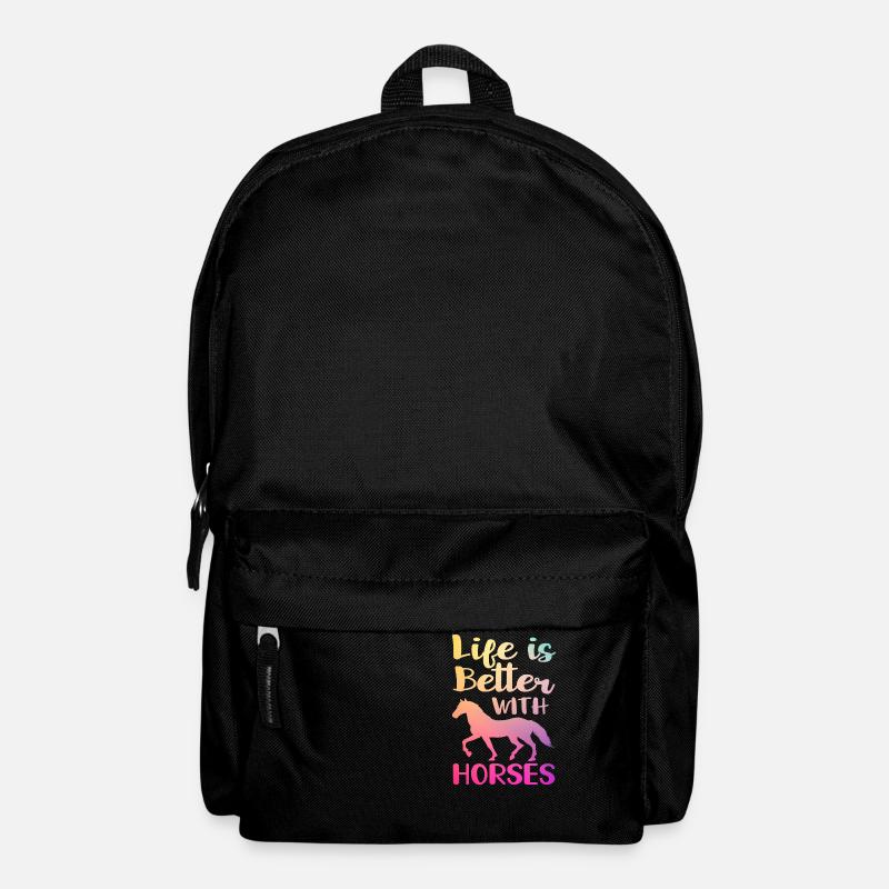 Life is Better with Horses - Rucksack - Schwarz