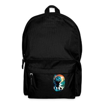 Lion, Lion Cub and Jungle - Backpack - black - Front