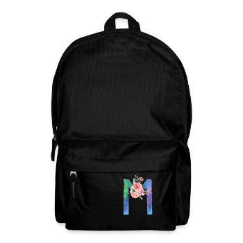 Buchstabe m Aquarell - Rucksack - Schwarz - Vorne