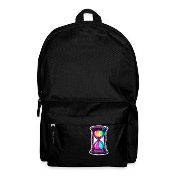 Sanduhr / Zeitmesser / Antik /Sandkörner / Ablauf - Rucksack - Schwarz - Vorne