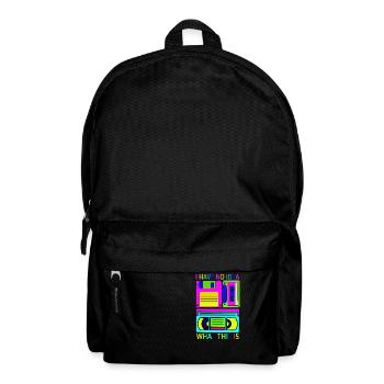 Music, Retro, Heavy Metal, Hard Rock, Punk, Vinyl, Pop - Backpack - black - Front