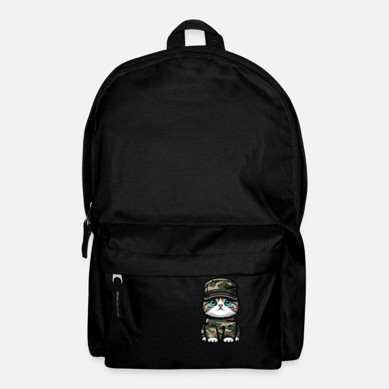 Chat en uniforme militaire - Sac à dos - noir