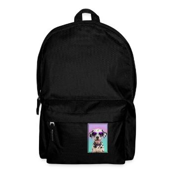 Cute dalmatian puppy with sunglasses - Backpack - black - Front