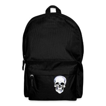 weißer gemalter Totenkopf - Rucksack - Schwarz - Vorne