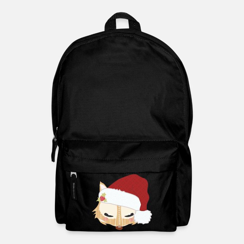 La tête d'un Renard avec un chapeau de Noël - Sac à dos - noir