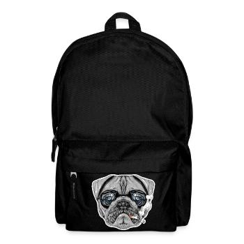 Mops, intellektuell - Rucksack - Schwarz - Vorne