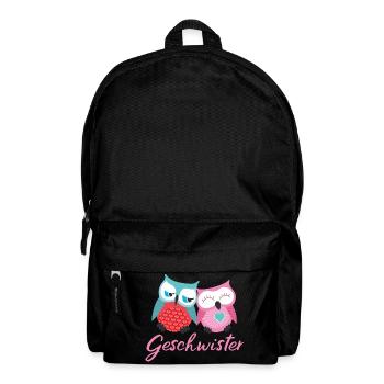 Geschwister Eulen - Rucksack - Schwarz - Vorne