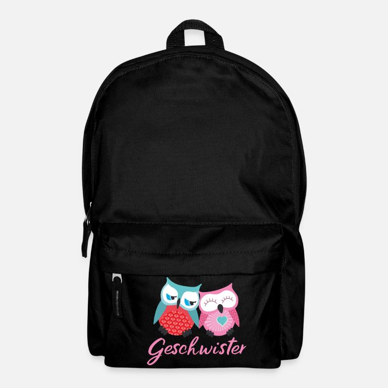 Geschwister Eulen - Rucksack - Schwarz