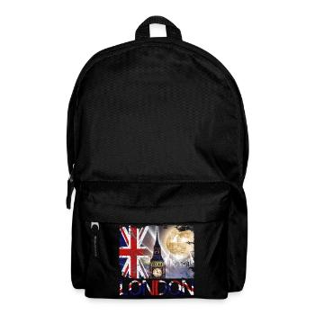 London England UK Flagge Big Ben Tower Bridge - Rucksack - Schwarz - Vorne