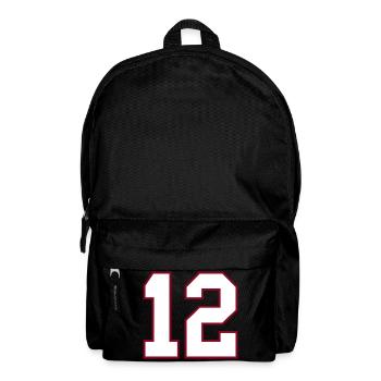 12 College-Jersey Nummern-Print - Rucksack - Schwarz - Vorne