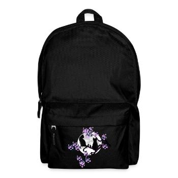Cats under the full moon in the blossoming cherry tree - Backpack - black - Front