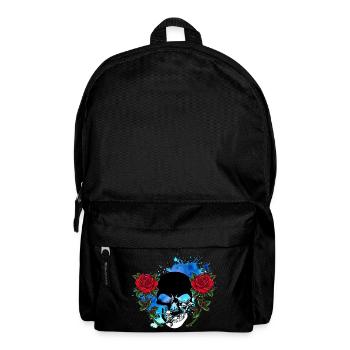 Skull Skull Skull Roses Flowers Splash - Backpack - black - Front
