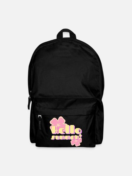 Hello Summer fleurs pastel rétro - Sac à dos - noir