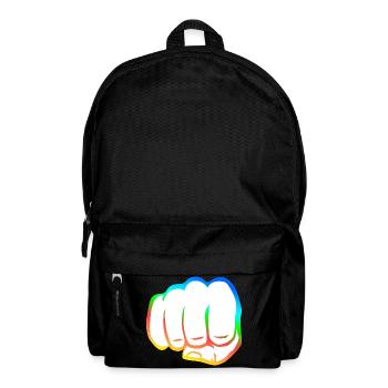 Geballte Faust bunt fist bump cool Logo Symbol - Rucksack - Schwarz - Vorne