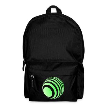 3D ball with green stripes - Backpack - black - Front