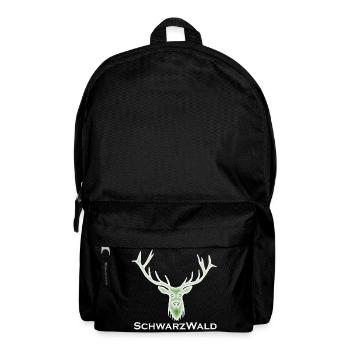 Schwarzwald Hirsch - Batik grün - Rucksack - Schwarz - Vorne
