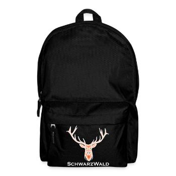 Schwarzwald Hirsch - Batik rot - Rucksack - Schwarz - Vorne