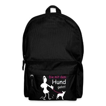 Die mit dem Hund geht - Rucksack - Schwarz - Vorne