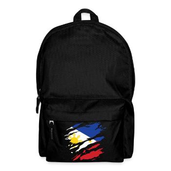 Philippinen - Nationalfahne, Kratzer, Risse - Rucksack - Schwarz - Vorne