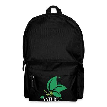 Emblème de feuille verdoyante - Sac à dos - noir - Devant