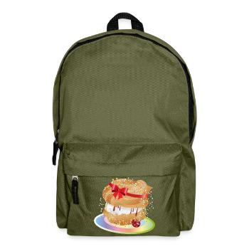 Un chou à la crème fourré avec un nœud cadeau - Sac à dos - vert olive - Devant