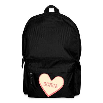 Ronja Name Vorname rosa Zucker Herz - Rucksack - Schwarz - Vorne