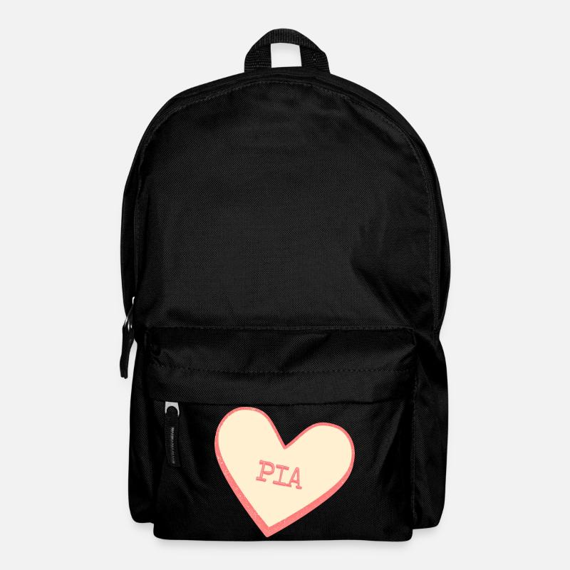 Pia Name Vorname rosa Zucker Herz - Rucksack - Schwarz