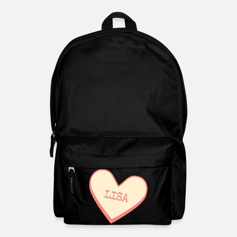 Lisa Nom Prénom Pink Sugar Heart - Sac à dos - noir