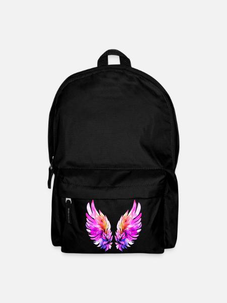 Leuchtend rosa Engelsflügel - Rucksack - Schwarz
