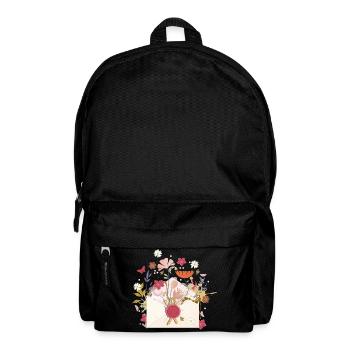 floraler Briefumschlag mit Blüten und Siegel - Rucksack - Schwarz - Vorne