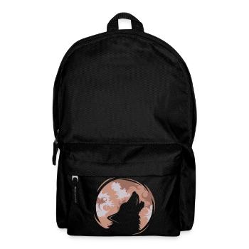 Wolf Illustration Symbol Logo Mond Abend icon - Rucksack - Schwarz - Vorne