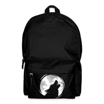 Wolf Wölfe jaulen Mond Abend Dunkel Tiere Natur - Rucksack - Schwarz - Vorne