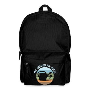 dictons drôles jardinier règles logo rétro - Sac à dos - noir - Devant