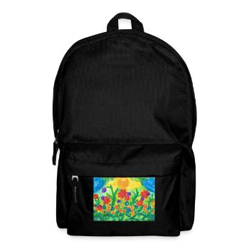 "Blumenwiese" - Rucksack - Schwarz - Vorne
