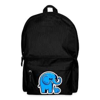 Blaue Elefanten - Rucksack - Schwarz - Vorne