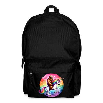 Orang-Utan auf Regenbogen-Einhorn - Rucksack - Schwarz - Vorne