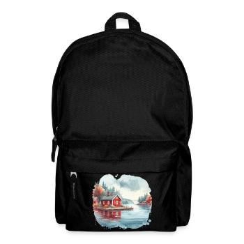 Suède maison Suède lac cadeau de vacances - Sac à dos - noir - Devant