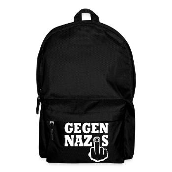 Gegen nazis Mittelfinger - Rucksack - Schwarz - Vorne