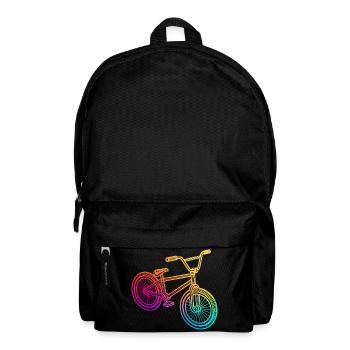 Regenbogen Geometrisches Fahrrad Illustration - Rucksack - Schwarz - Vorne