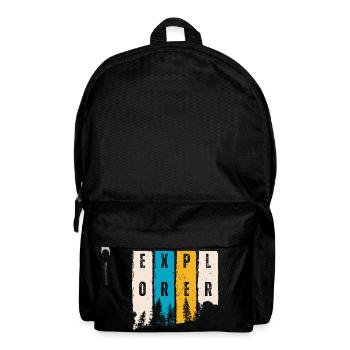 Entdecker Wald Bäume Silhouette - Rucksack - Schwarz - Vorne