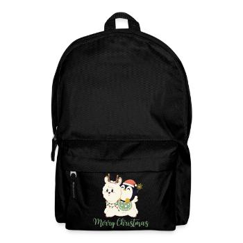 Merry Christmas - Alpaca + Penguin for Christmas - Backpack - black - Front